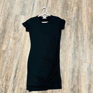 Black wrap maternity t shirt dress